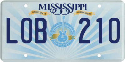 MS license plate LOB210