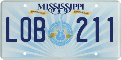 MS license plate LOB211