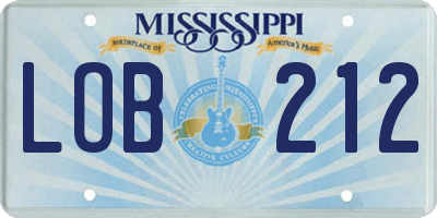 MS license plate LOB212