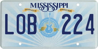 MS license plate LOB224