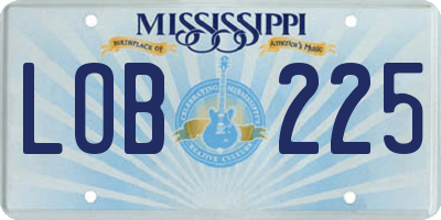 MS license plate LOB225