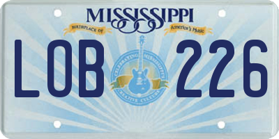 MS license plate LOB226