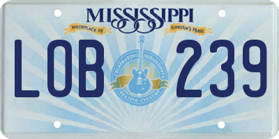 MS license plate LOB239