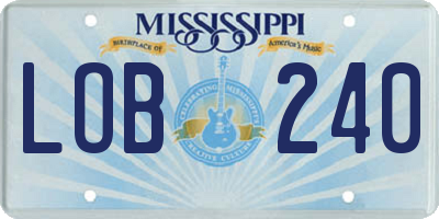 MS license plate LOB240