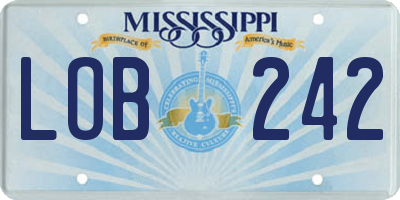 MS license plate LOB242
