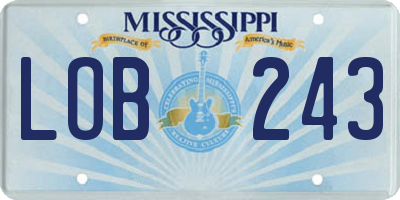 MS license plate LOB243