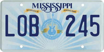 MS license plate LOB245