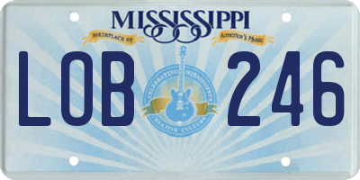 MS license plate LOB246
