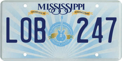 MS license plate LOB247