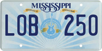 MS license plate LOB250