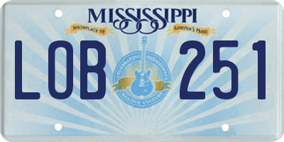 MS license plate LOB251
