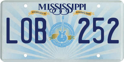 MS license plate LOB252
