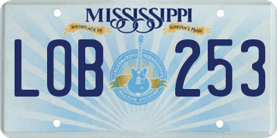 MS license plate LOB253
