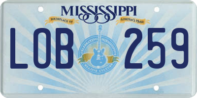 MS license plate LOB259