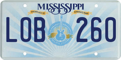 MS license plate LOB260