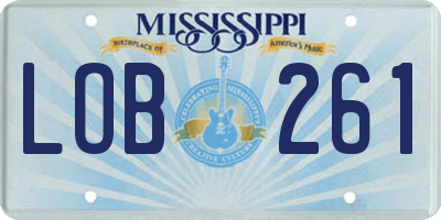 MS license plate LOB261