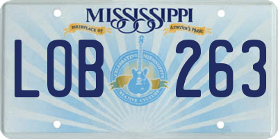 MS license plate LOB263
