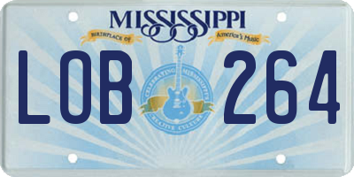 MS license plate LOB264