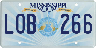 MS license plate LOB266