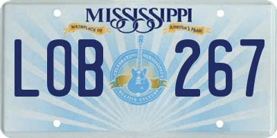 MS license plate LOB267