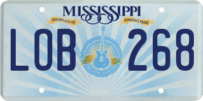 MS license plate LOB268