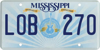MS license plate LOB270
