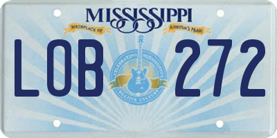 MS license plate LOB272