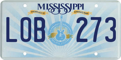 MS license plate LOB273