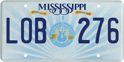 MS license plate LOB276