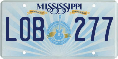 MS license plate LOB277