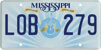 MS license plate LOB279