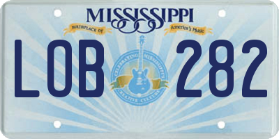 MS license plate LOB282