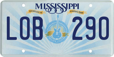 MS license plate LOB290