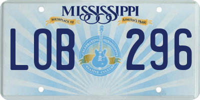MS license plate LOB296