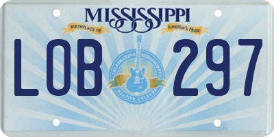 MS license plate LOB297
