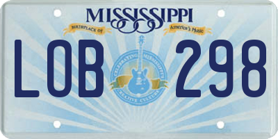 MS license plate LOB298