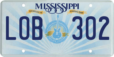 MS license plate LOB302