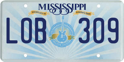 MS license plate LOB309