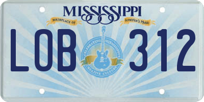 MS license plate LOB312