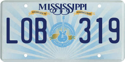 MS license plate LOB319