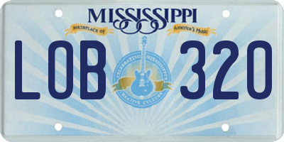 MS license plate LOB320