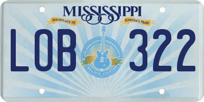 MS license plate LOB322