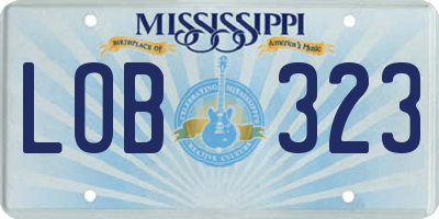 MS license plate LOB323