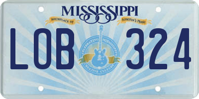 MS license plate LOB324