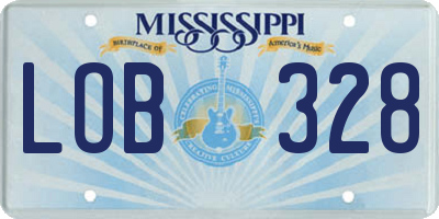 MS license plate LOB328