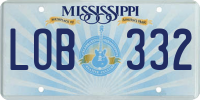 MS license plate LOB332