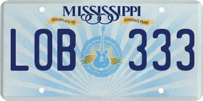 MS license plate LOB333