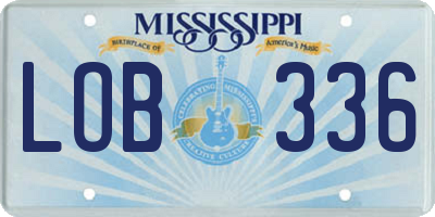 MS license plate LOB336