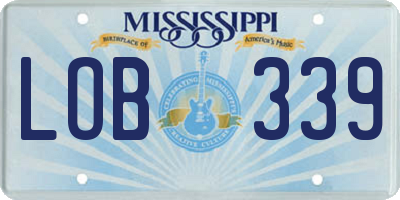 MS license plate LOB339