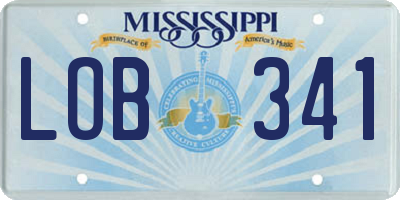 MS license plate LOB341